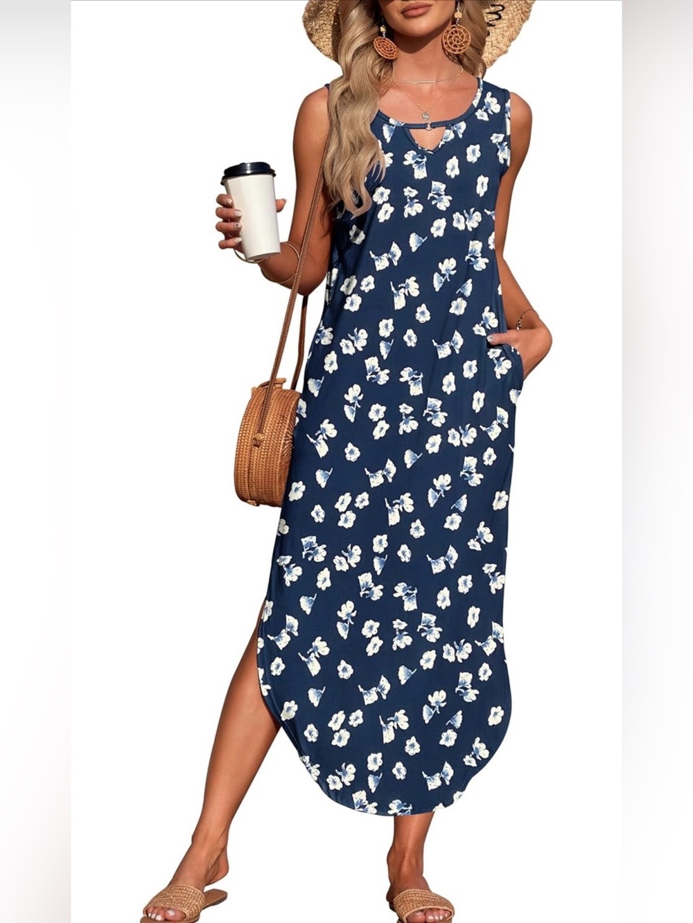 🆕 Women's Summer Maxi Sleeveless Split Dresses with Pockets